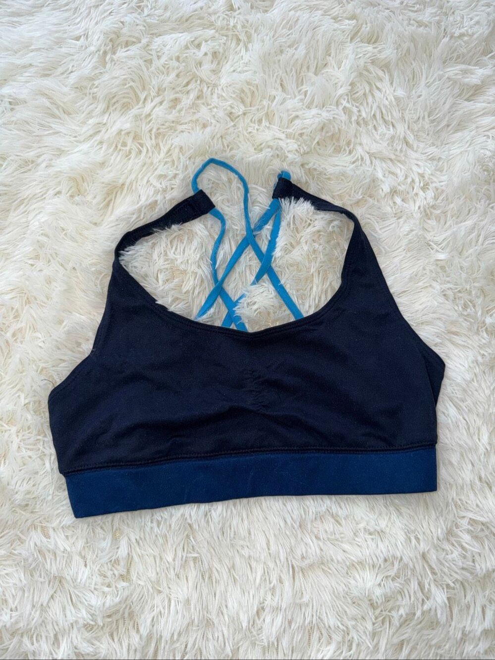 Size S blue and navy hollister sports bra